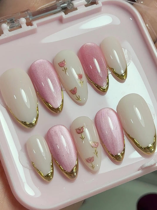 Cat Eye with isolated press on nails Sets