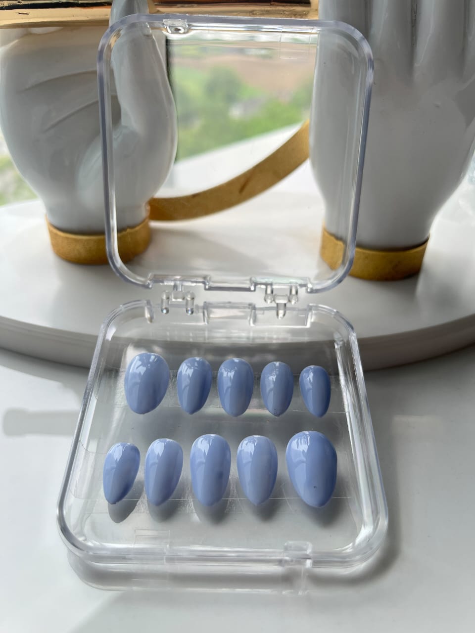 Light Blue Press On Nails Set