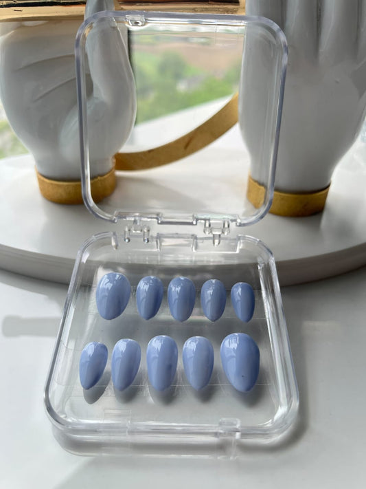 Light Blue Press On Nails Set