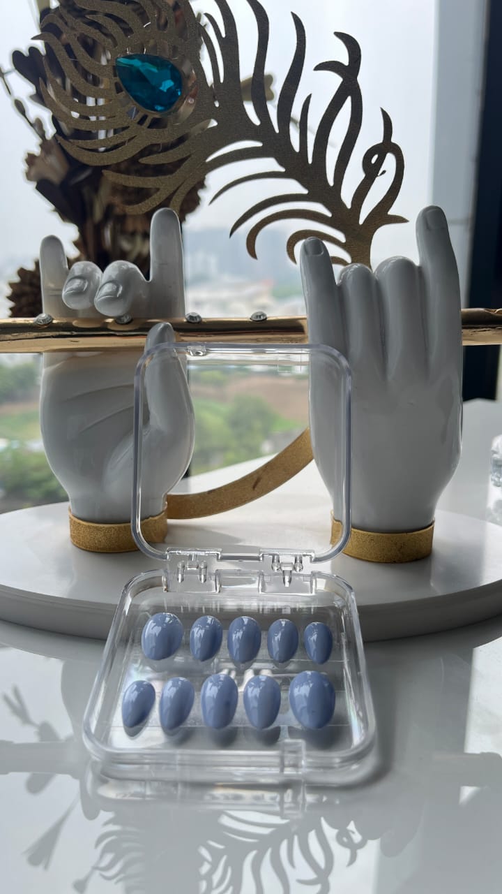 Light Blue Press On Nails Set
