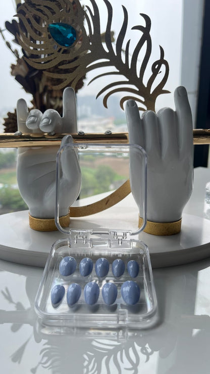 Light Blue Press On Nails Set