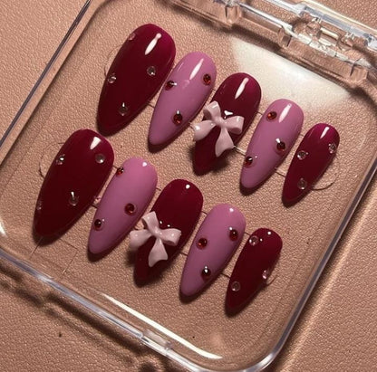 Wine wimshy Press On nails sets