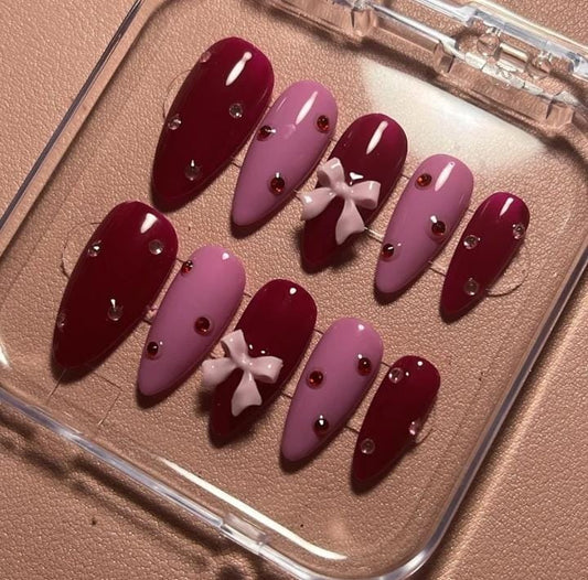 Wine wimshy Press On nails sets