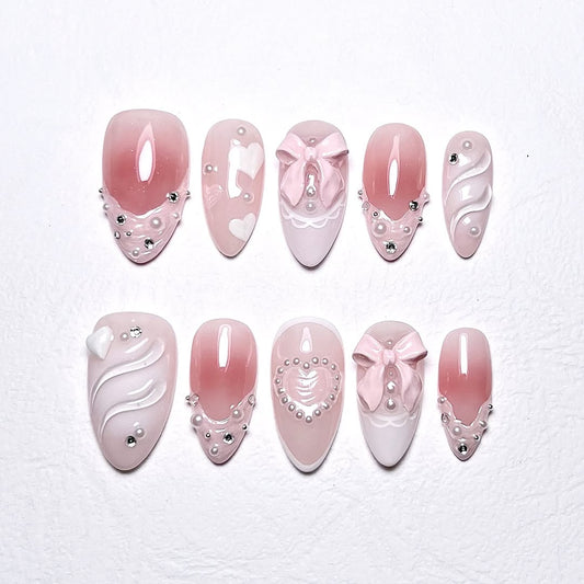 Pink Coquette press on nails sets