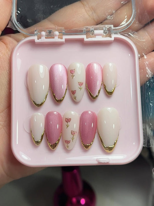 Cat Eye with isolated press on nails Sets