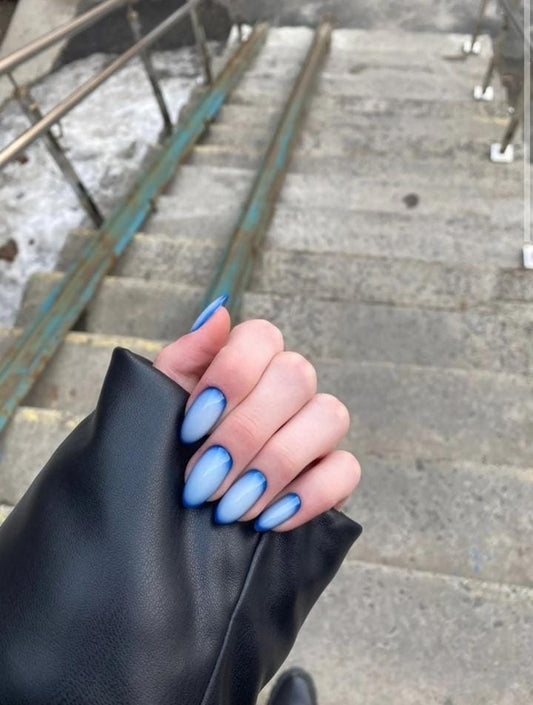 Blue ombre art Nails Set
