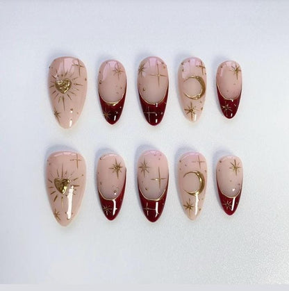 Isolated with french press on nails sets