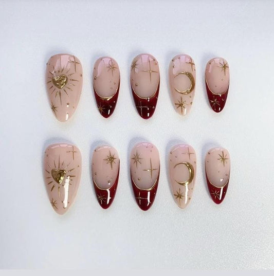 Isolated with french press on nails sets